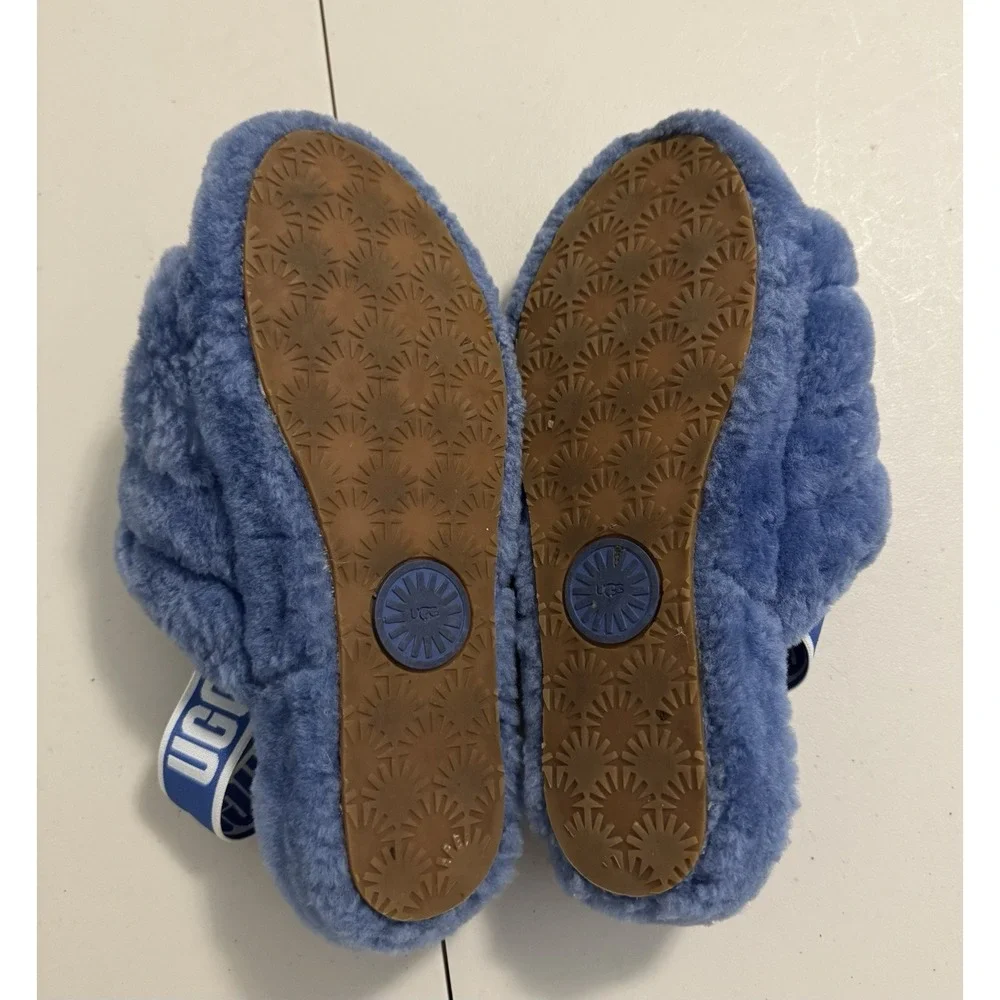 UGG Women's Fluff Yeah Women's Size 9M US Slide Wedge Sandal - Blue - Picture 6 of 8